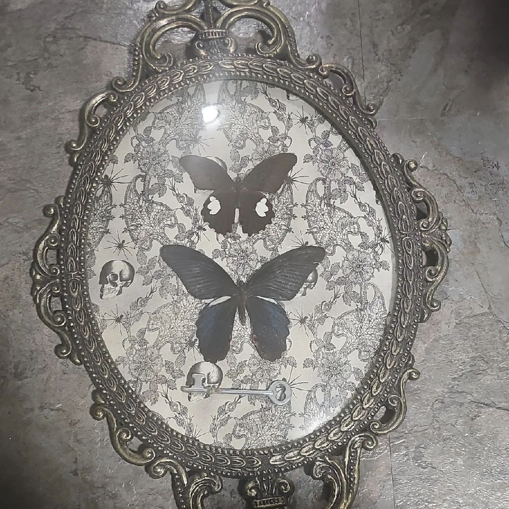 Ornate Vintage-Style Butterfly Wall Art in Antique Metal